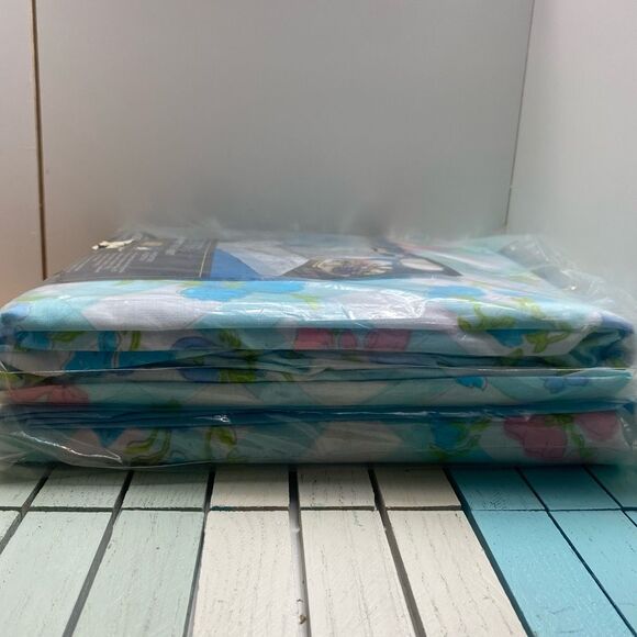 Vintage Sweet Pea Perma-Prest Muslin Twin Flat & Fitted Sheet Floral Sears 1970s - Picture 5 of 5
